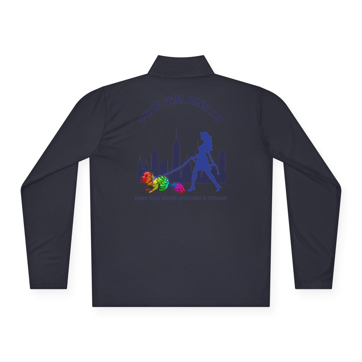 Urban Dog Walking Pullover, Unisex Quarter-Zip Sweatshirt for Pet Lovers, Ideal for Outdoor Adventures, Gifts for Dog Owners