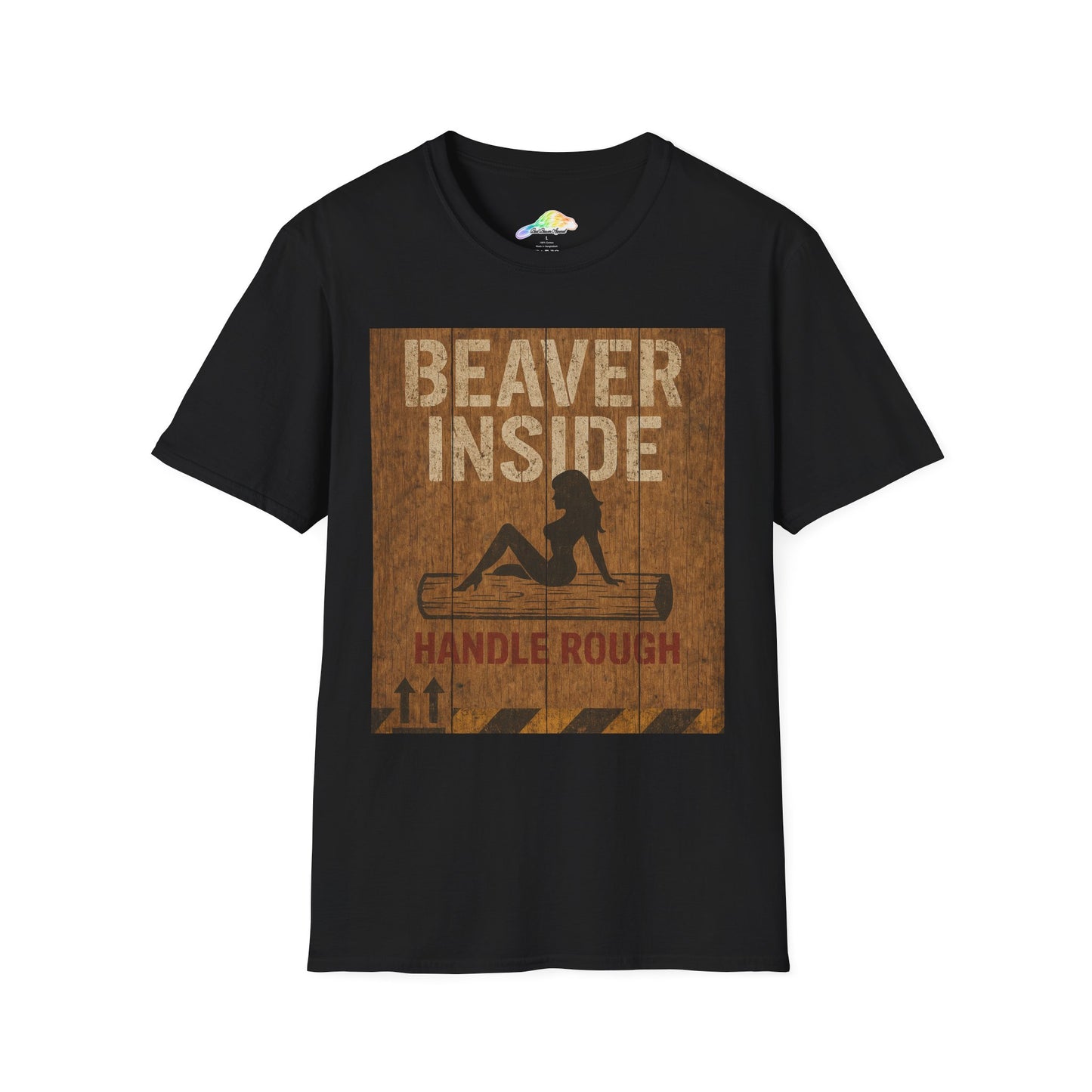 Beaver Inside Unisex Softstyle T-Shirt, Fun Casual Tee, Gift for Outdoors Lovers, Party Wear, Humorous Graphic Shirt, Unique Statement Tee