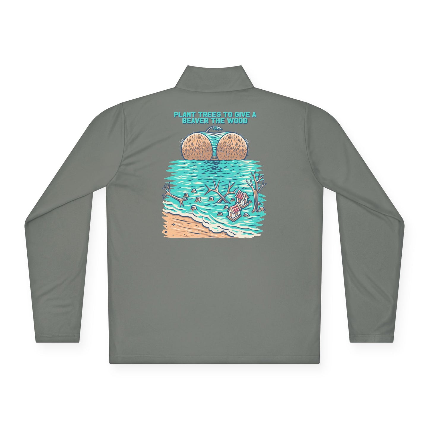 Whimsical Beach-Themed Unisex Quarter-Zip Pullover | Perfect for Holidays, Outdoor Adventures, Casual Outings, Gift Ideas, Summer Fun