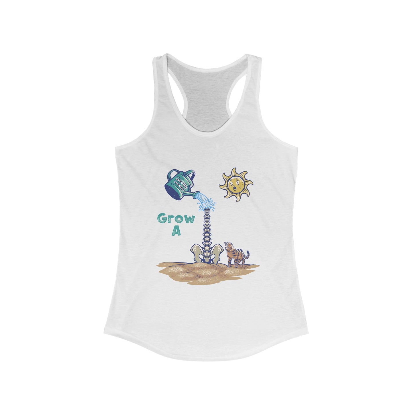 Grow a Garden Tank Top, Women's Racerback, Gardening Shirt, Plant Lover Gift, Summer Fitness Apparel, Eco-Friendly Clothing