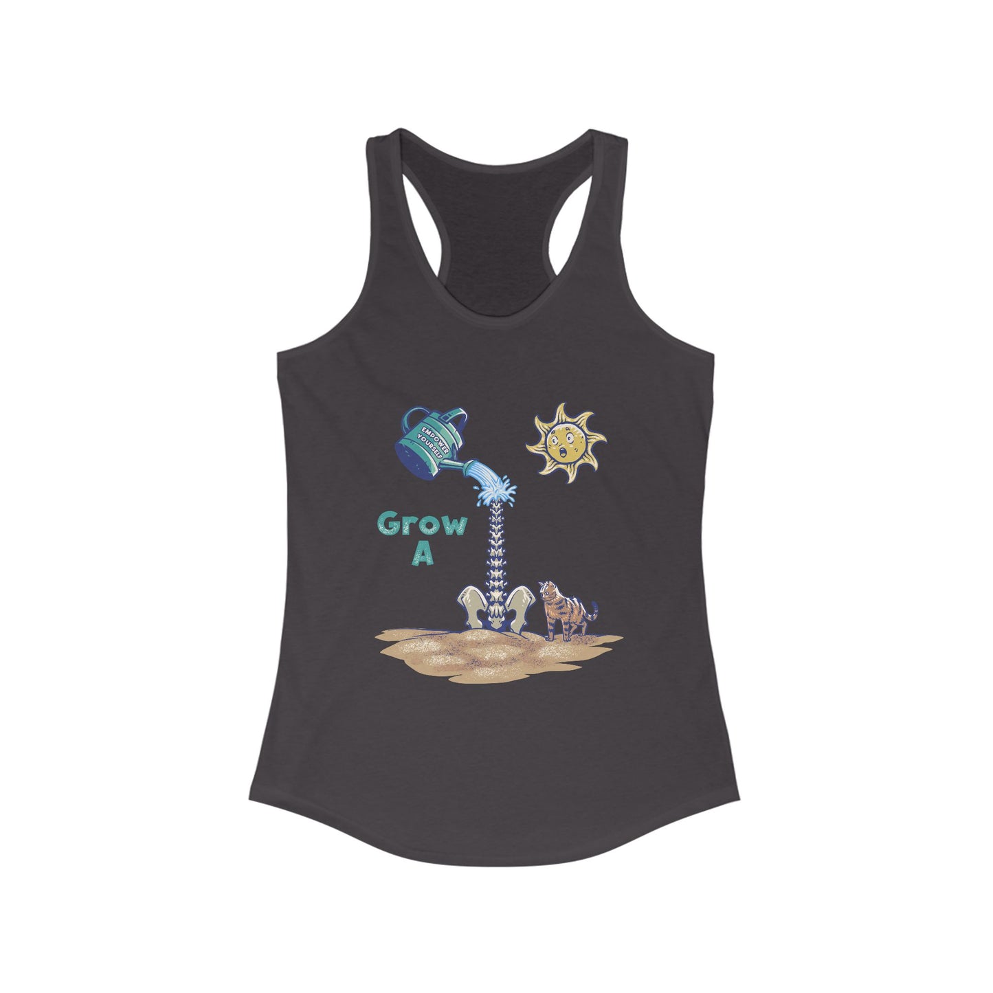 Grow a Garden Tank Top, Women's Racerback, Gardening Shirt, Plant Lover Gift, Summer Fitness Apparel, Eco-Friendly Clothing