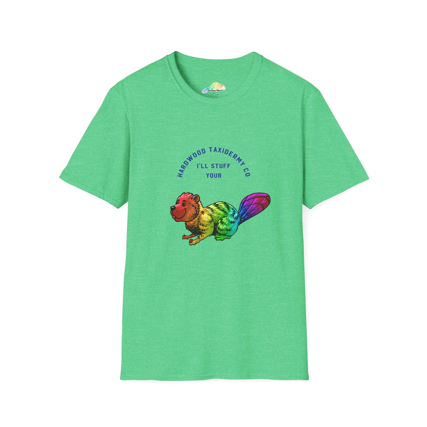 Rainbow Beaver Unisex Softstyle T-Shirt, Cute Animal Tee, Eco-Friendly Gift, Quirky Apparel, Fun Shirt for All Ages