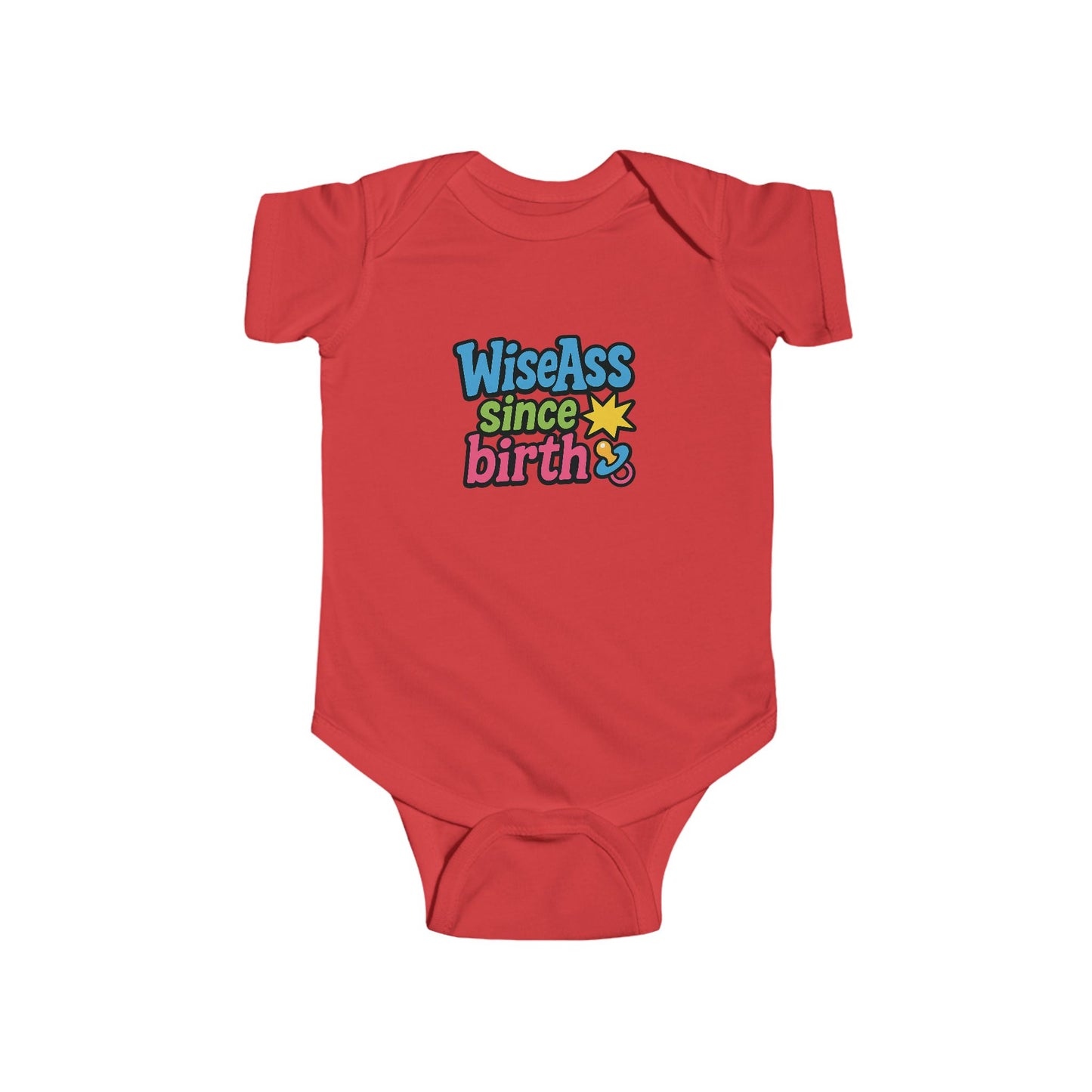 Funny Baby Bodysuit - "WiseAss Since Birth" - Cute Gift for Newborns, Baby Shower, Birthday, Infant Clothing, Unique Baby Gift