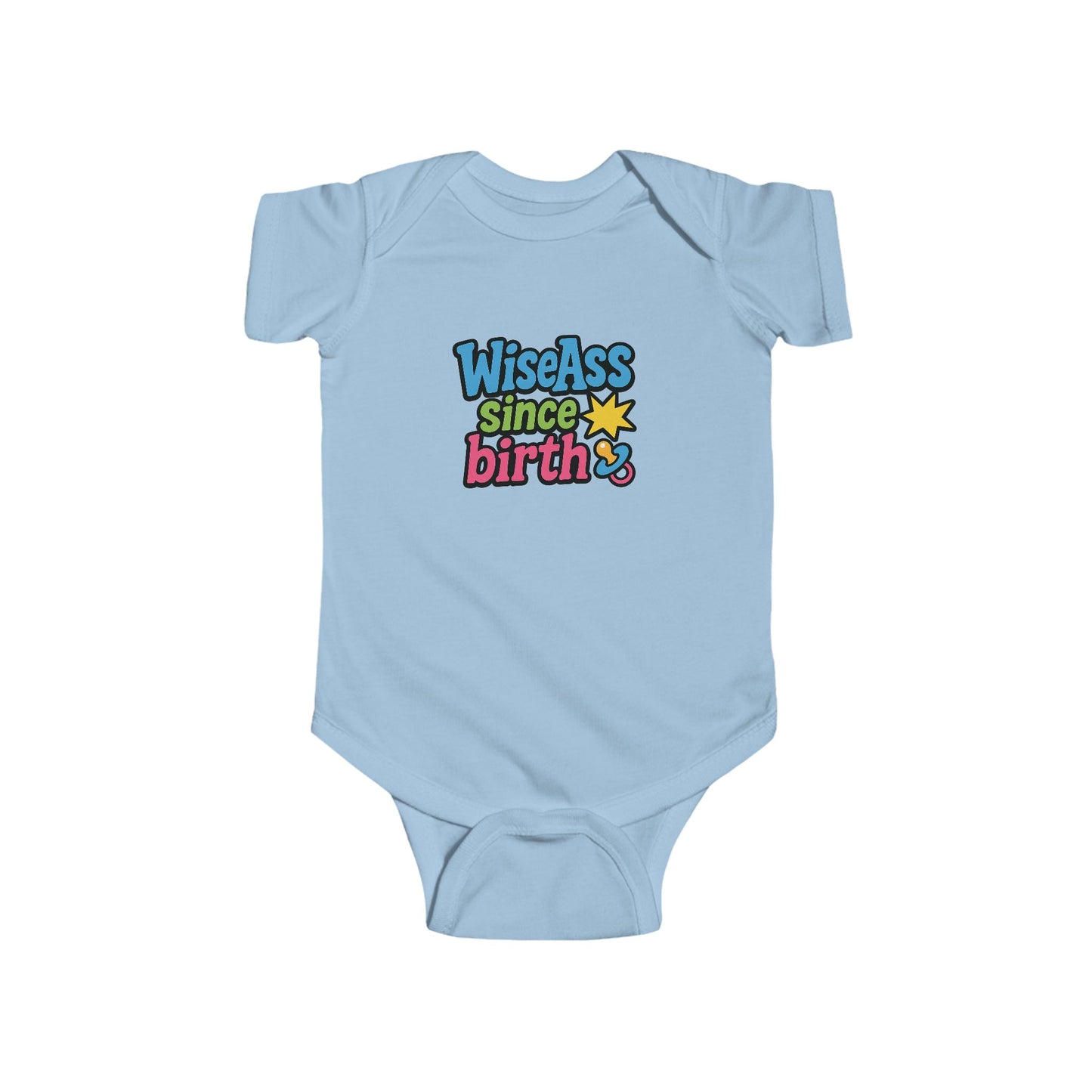 Funny Baby Bodysuit - "WiseAss Since Birth" - Cute Gift for Newborns, Baby Shower, Birthday, Infant Clothing, Unique Baby Gift