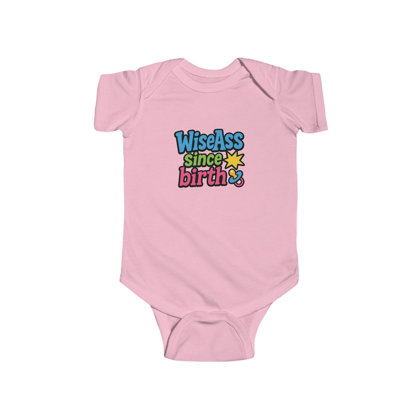 Funny Baby Bodysuit - "WiseAss Since Birth" - Cute Gift for Newborns, Baby Shower, Birthday, Infant Clothing, Unique Baby Gift