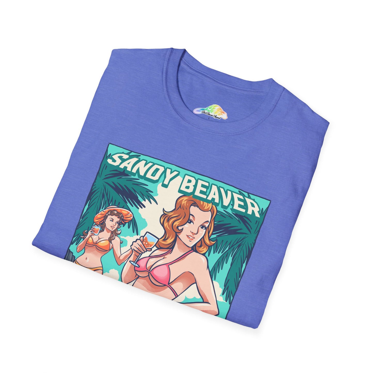 Sandy Beaver Resort Graphic T-Shirt, Beach Vacation Tee, Summer Fun Shirt, Gift for Beach Lovers, Retro Style T-Shirt, Casual Summer Wear