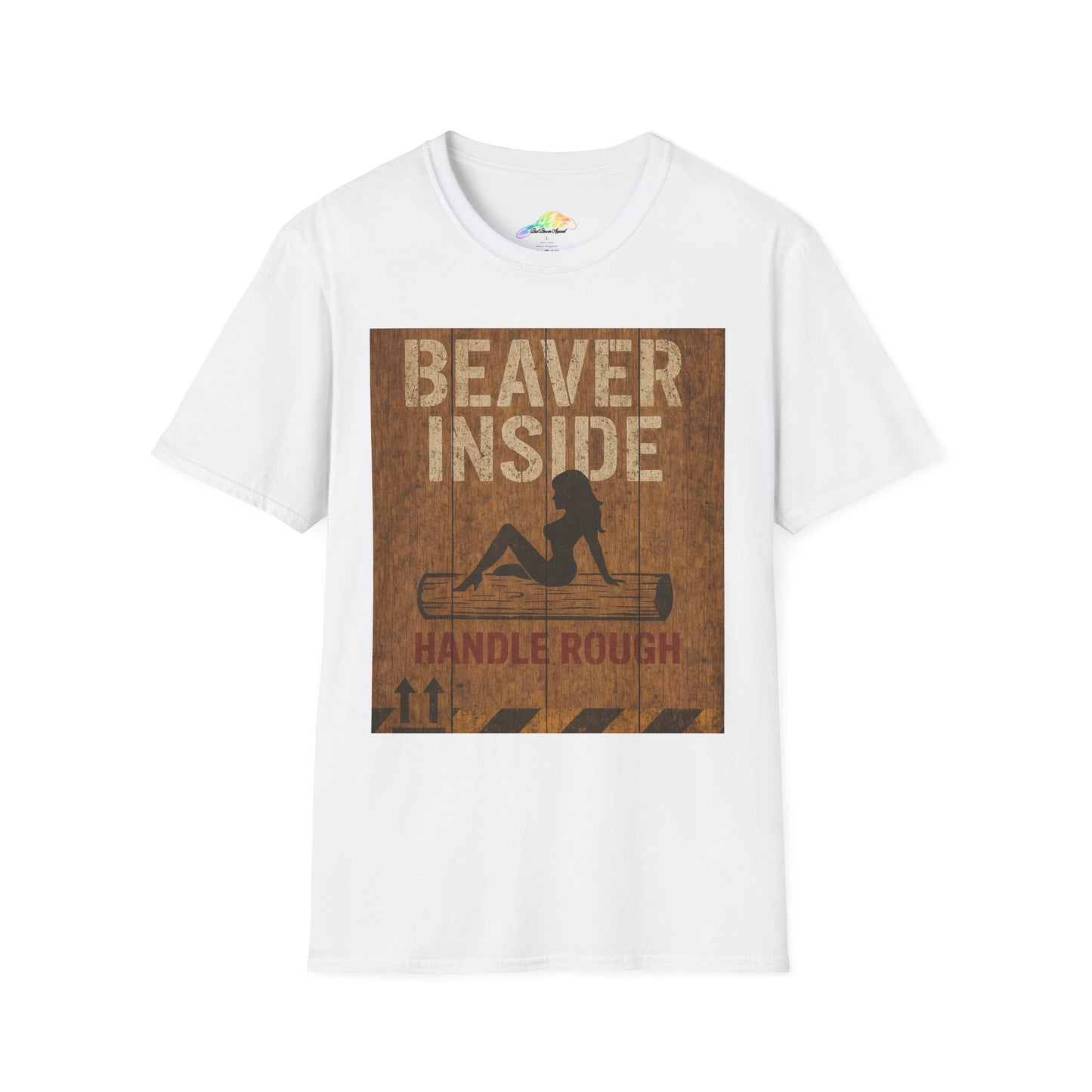 Beaver Inside Unisex Softstyle T-Shirt, Fun Casual Tee, Gift for Outdoors Lovers, Party Wear, Humorous Graphic Shirt, Unique Statement Tee