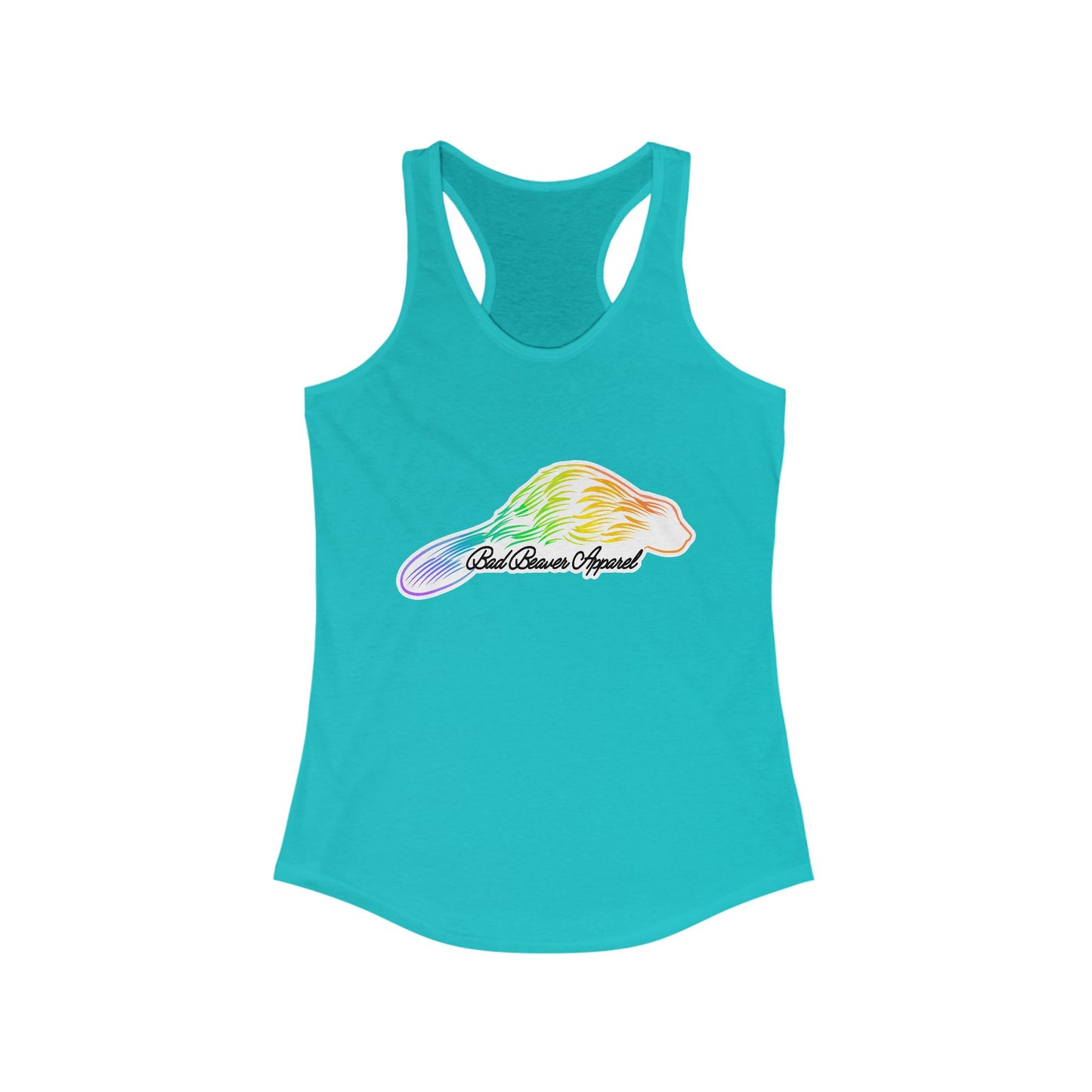 Rainbow Graphic Women's Racerback Tank, LGBTQ+ Pride Top, Summer Activewear, Fitness Apparel, Cute Casual Wear