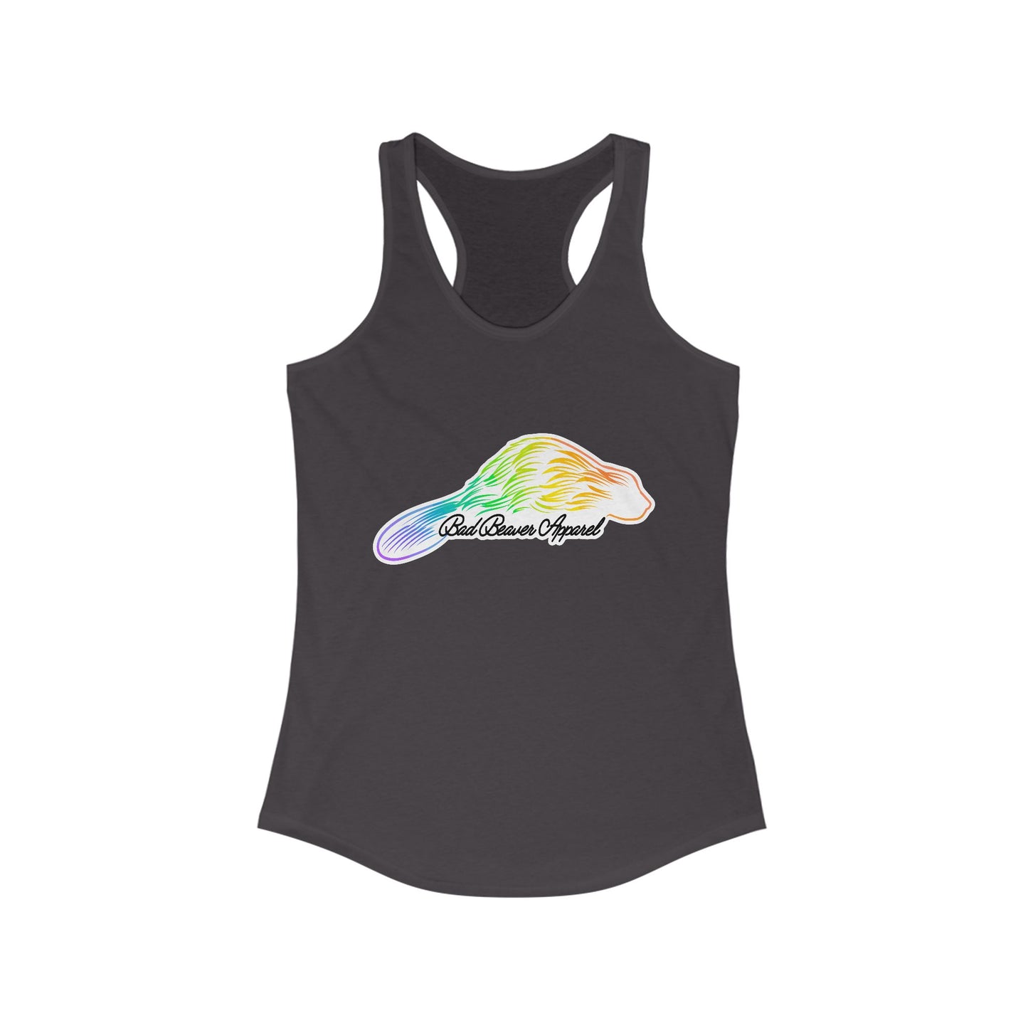 Rainbow Graphic Women's Racerback Tank, LGBTQ+ Pride Top, Summer Activewear, Fitness Apparel, Cute Casual Wear