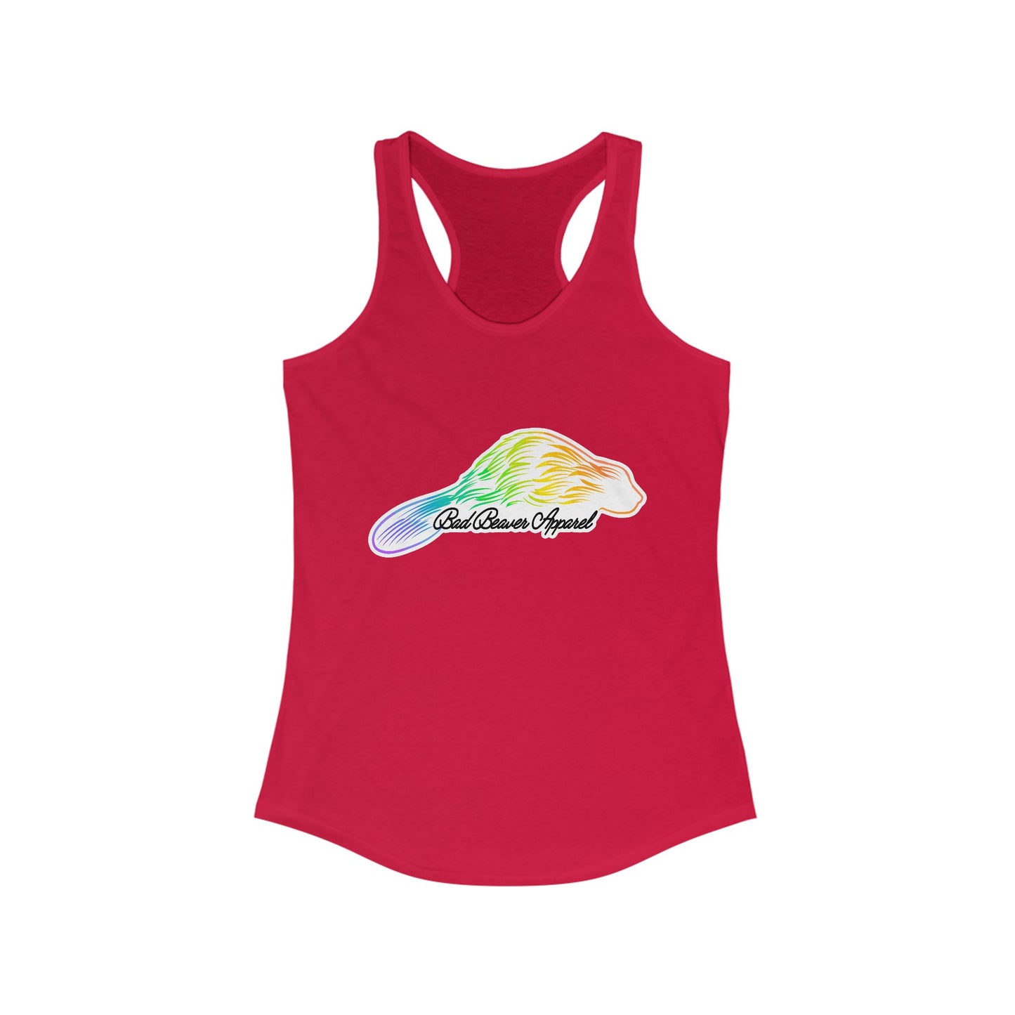 Rainbow Graphic Women's Racerback Tank, LGBTQ+ Pride Top, Summer Activewear, Fitness Apparel, Cute Casual Wear