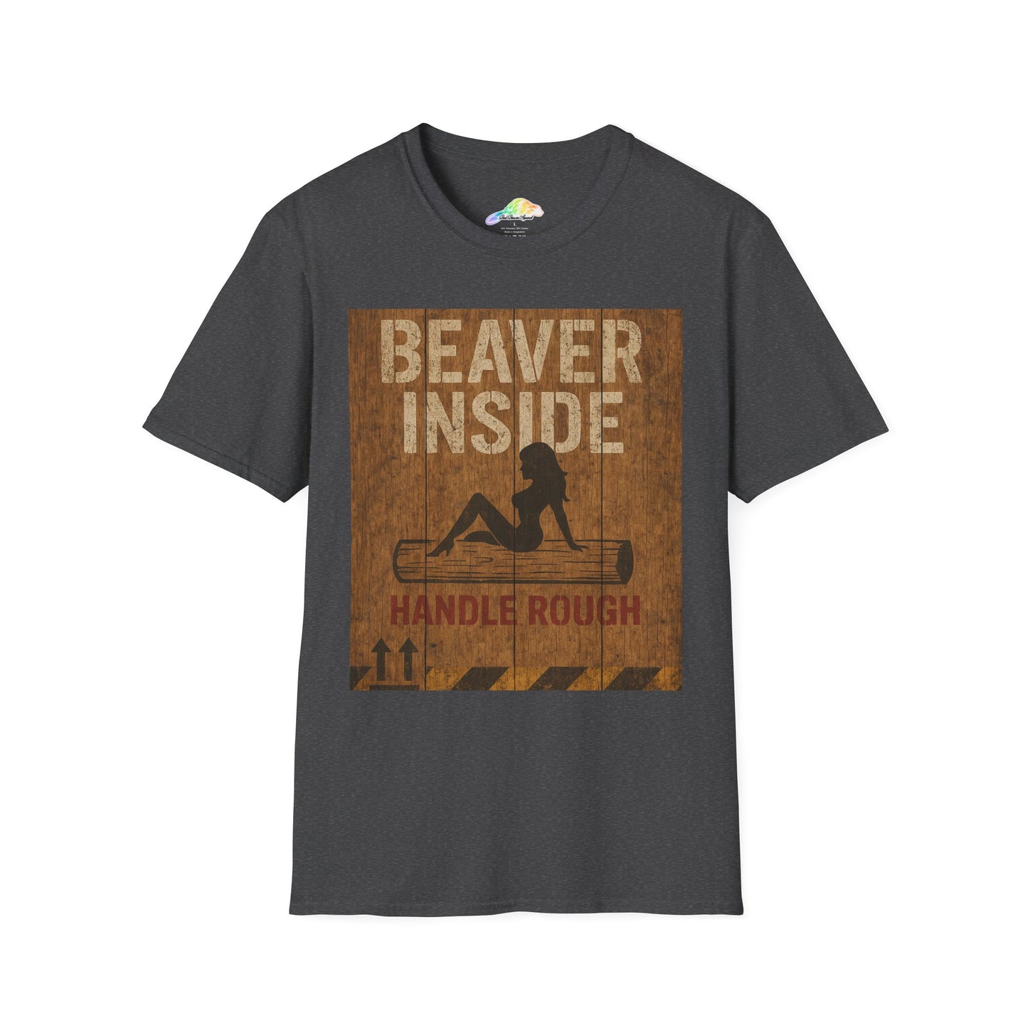 Beaver Inside Unisex Softstyle T-Shirt, Fun Casual Tee, Gift for Outdoors Lovers, Party Wear, Humorous Graphic Shirt, Unique Statement Tee