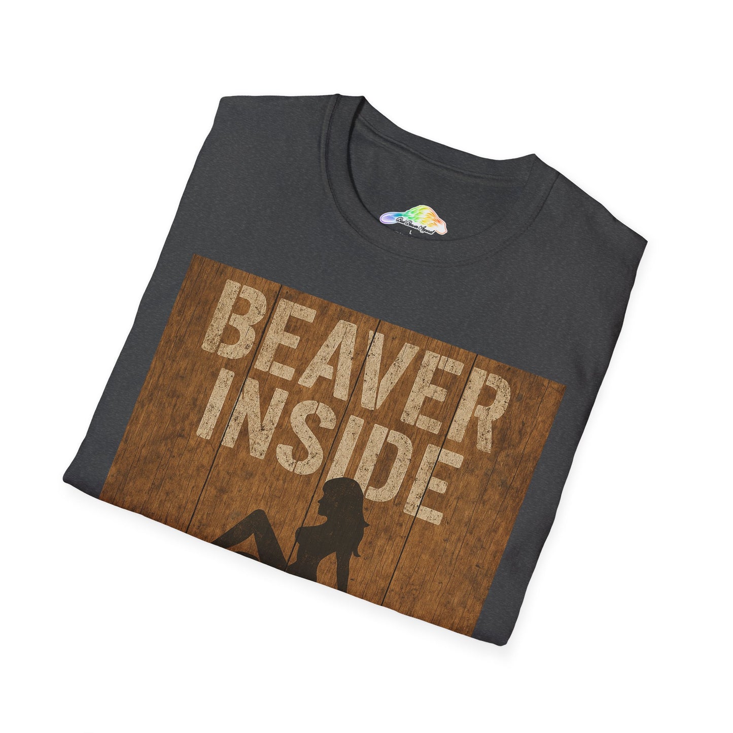 Beaver Inside Unisex Softstyle T-Shirt, Fun Casual Tee, Gift for Outdoors Lovers, Party Wear, Humorous Graphic Shirt, Unique Statement Tee