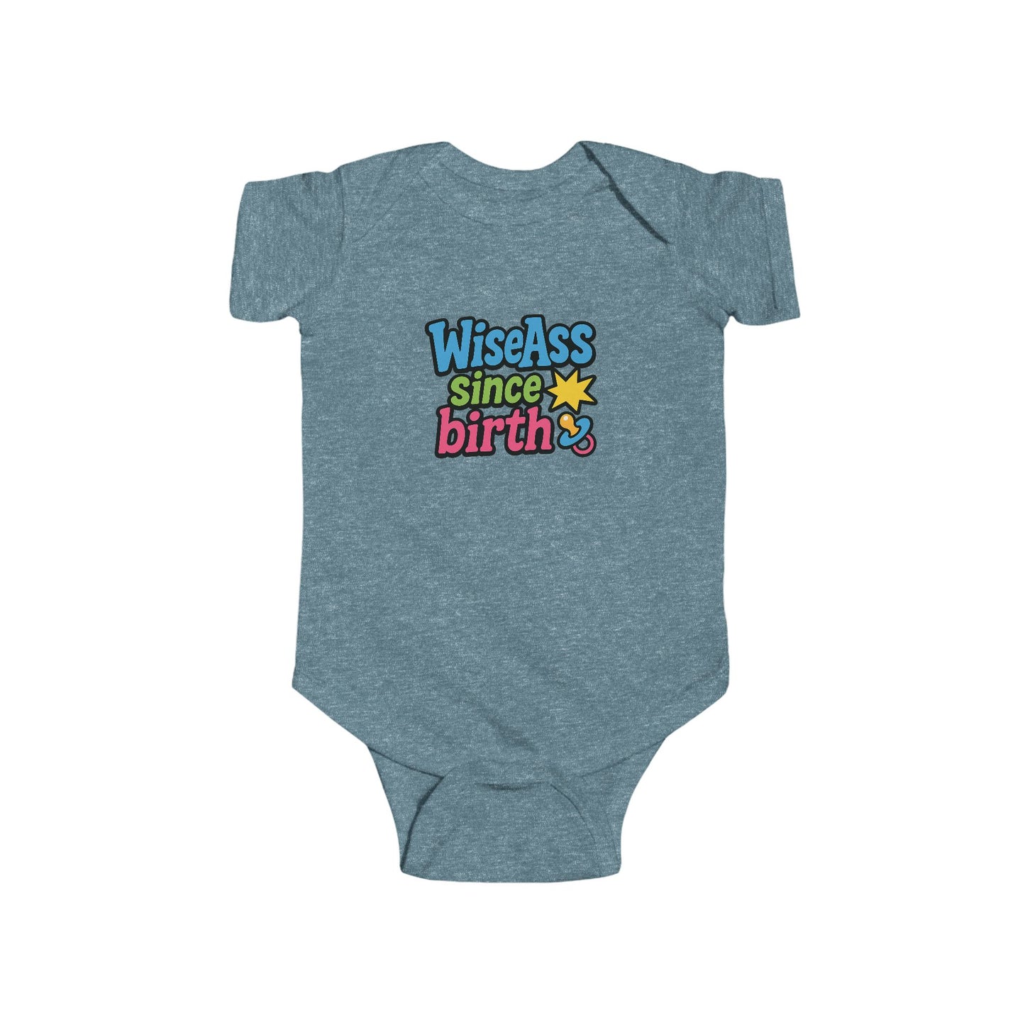 Funny Baby Bodysuit - "WiseAss Since Birth" - Cute Gift for Newborns, Baby Shower, Birthday, Infant Clothing, Unique Baby Gift