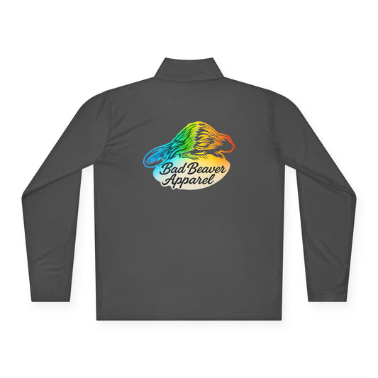 Bad Beaver Unisex Quarter-Zip Pullover - Lightweight Jacket, Cozy Pullover, Casual Wear, Outdoor Activity, Perfect Gift