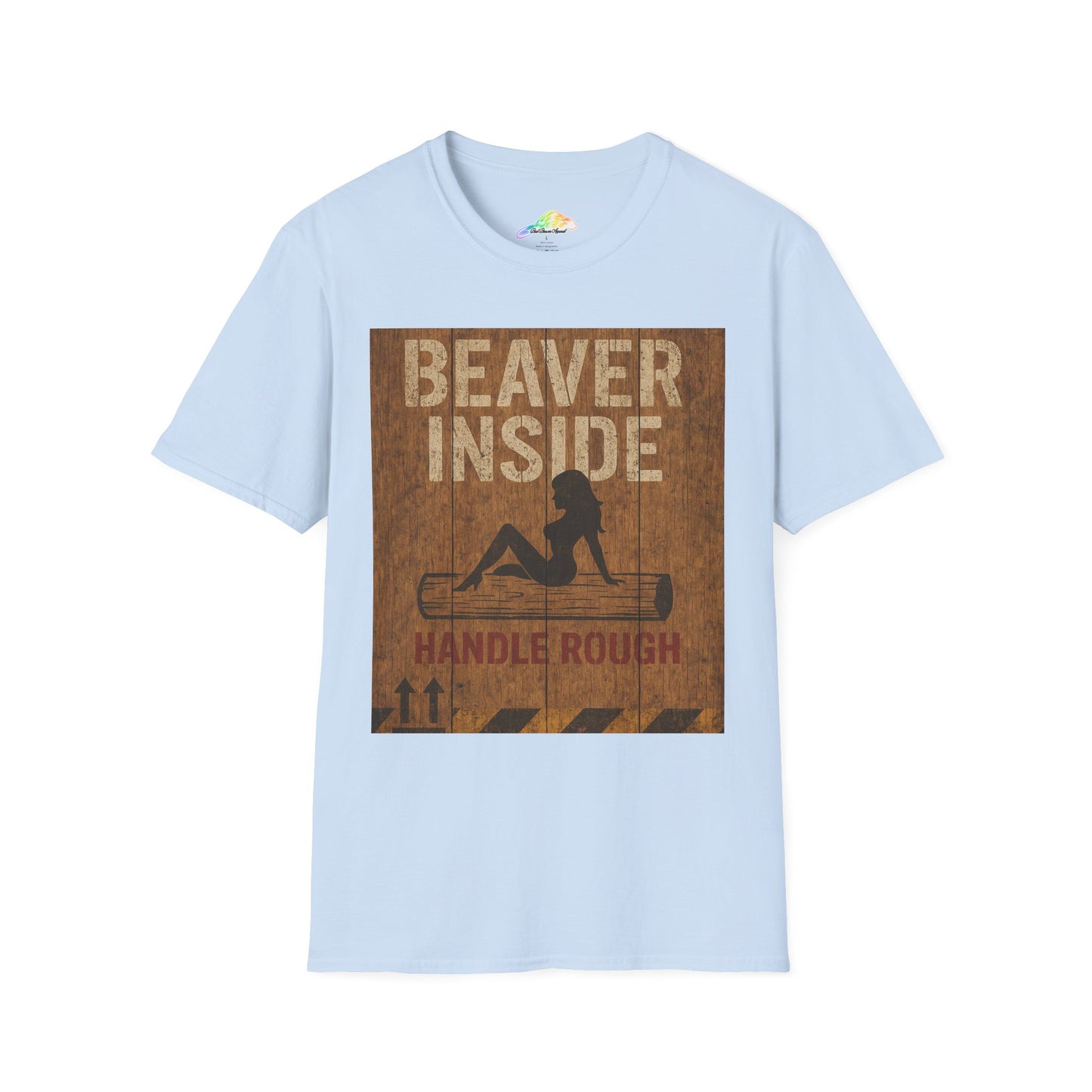 Beaver Inside Unisex Softstyle T-Shirt, Fun Casual Tee, Gift for Outdoors Lovers, Party Wear, Humorous Graphic Shirt, Unique Statement Tee
