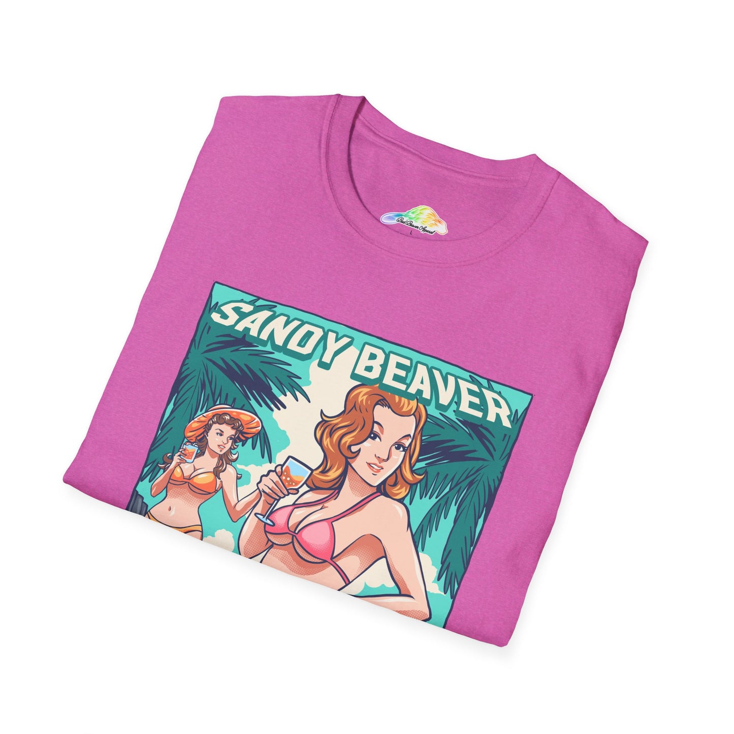 Sandy Beaver Resort Graphic T-Shirt, Beach Vacation Tee, Summer Fun Shirt, Gift for Beach Lovers, Retro Style T-Shirt, Casual Summer Wear