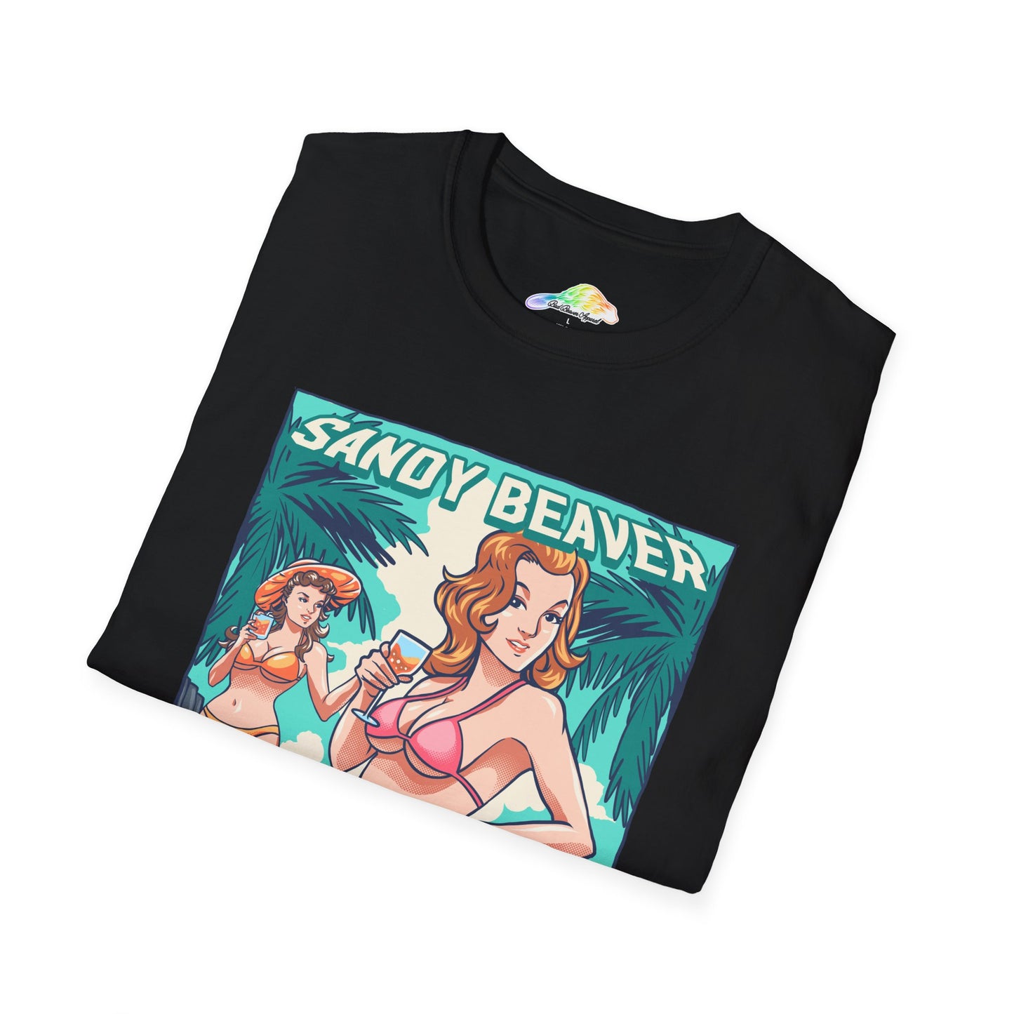 Sandy Beaver Resort Graphic T-Shirt, Beach Vacation Tee, Summer Fun Shirt, Gift for Beach Lovers, Retro Style T-Shirt, Casual Summer Wear
