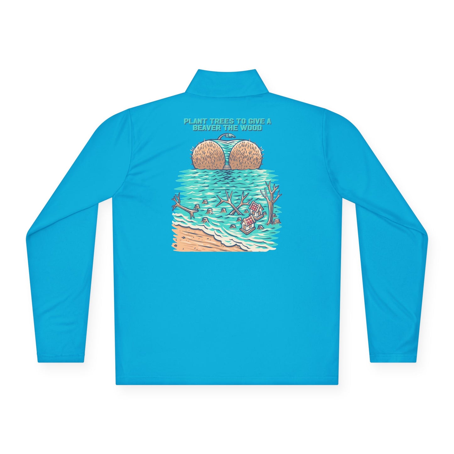 Whimsical Beach-Themed Unisex Quarter-Zip Pullover | Perfect for Holidays, Outdoor Adventures, Casual Outings, Gift Ideas, Summer Fun