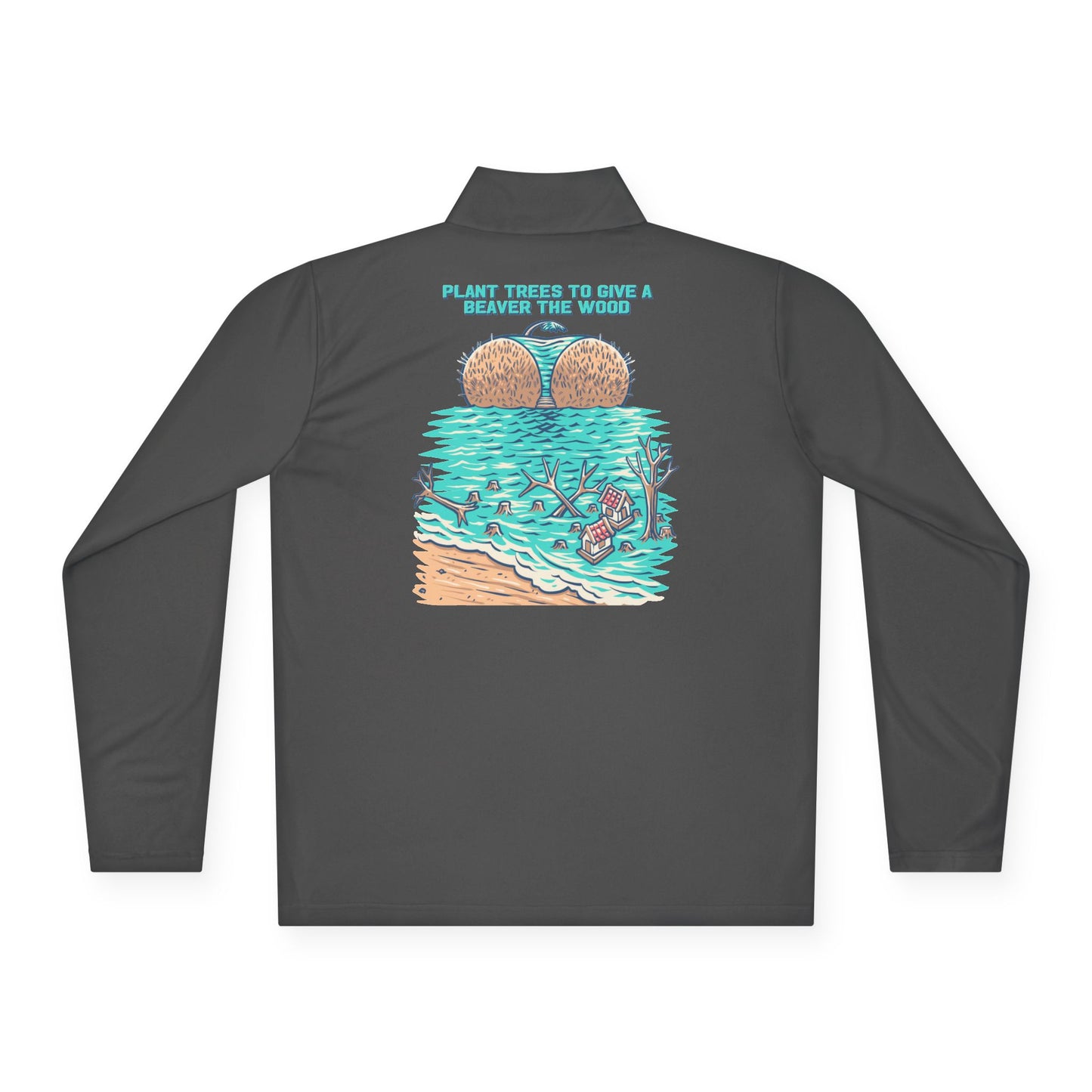 Whimsical Beach-Themed Unisex Quarter-Zip Pullover | Perfect for Holidays, Outdoor Adventures, Casual Outings, Gift Ideas, Summer Fun