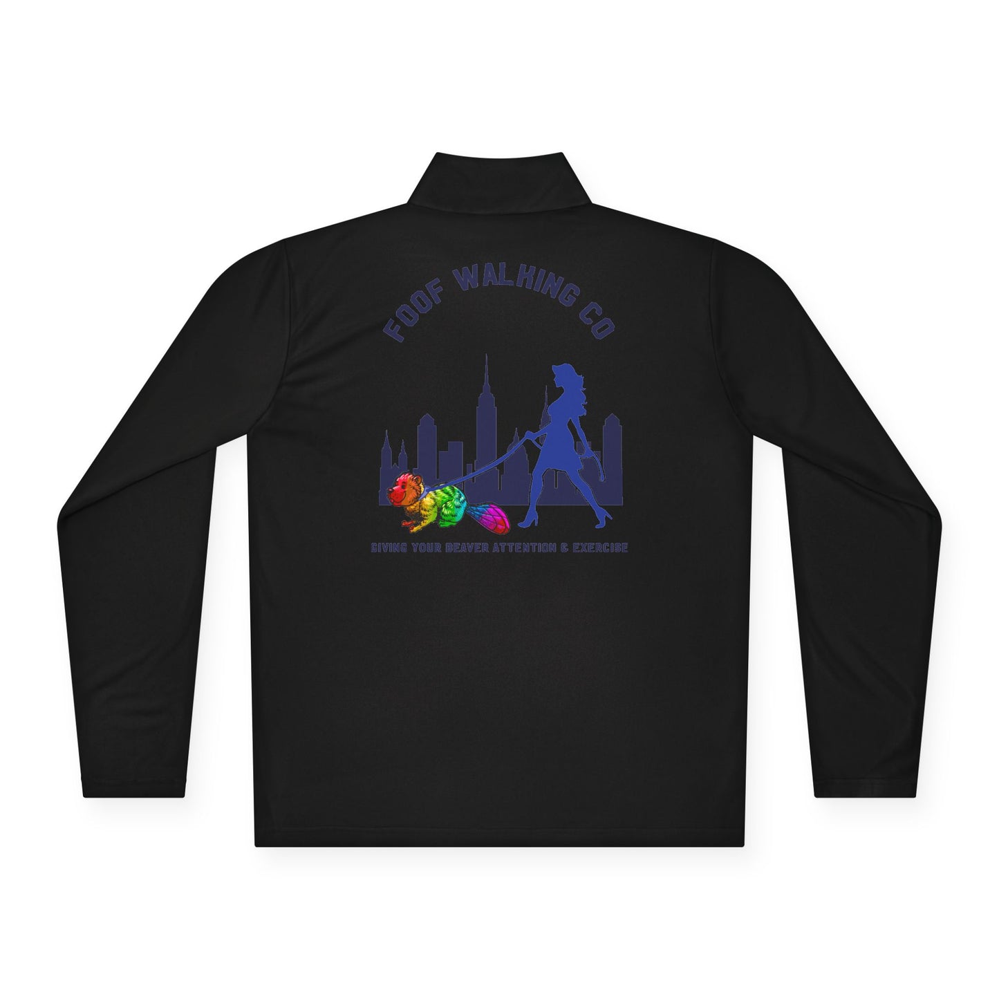 Urban Dog Walking Pullover, Unisex Quarter-Zip Sweatshirt for Pet Lovers, Ideal for Outdoor Adventures, Gifts for Dog Owners