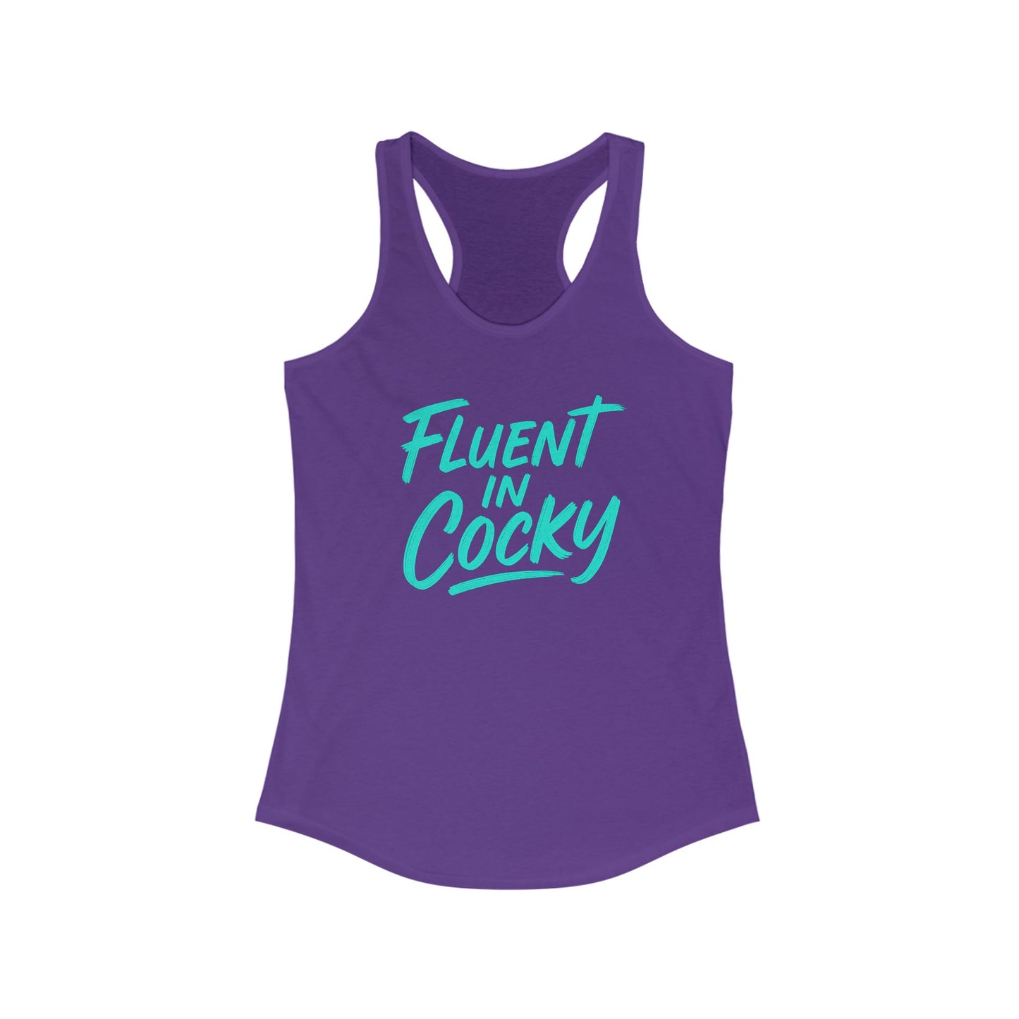 Fluent in Cocky Racerback Tank - Women's Summer Top, Casual Workout Shirt, Trendy Fitness Wear, Gifts for Her, Summer Essential