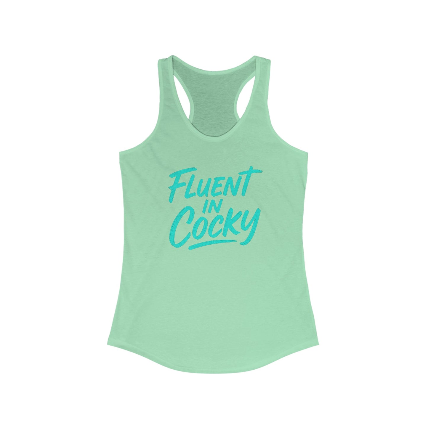 Fluent in Cocky Racerback Tank - Women's Summer Top, Casual Workout Shirt, Trendy Fitness Wear, Gifts for Her, Summer Essential