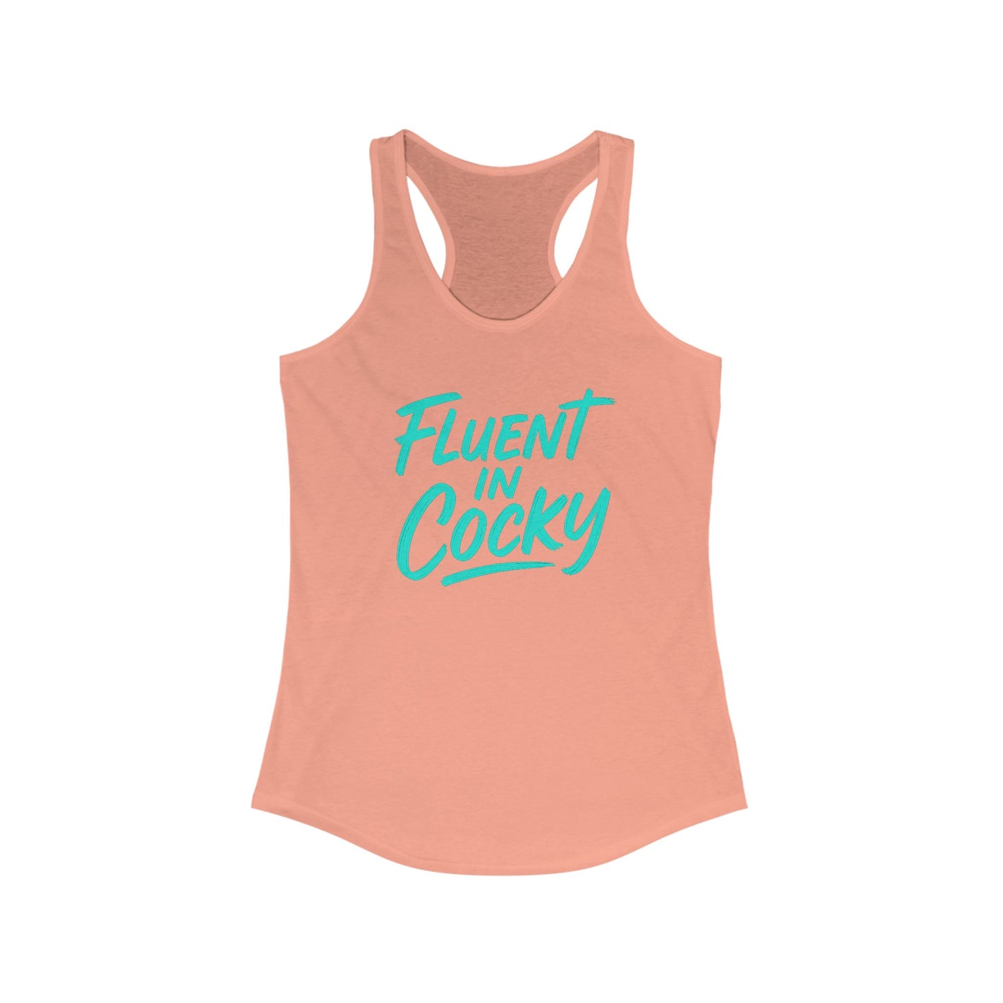 Fluent in Cocky Racerback Tank - Women's Summer Top, Casual Workout Shirt, Trendy Fitness Wear, Gifts for Her, Summer Essential