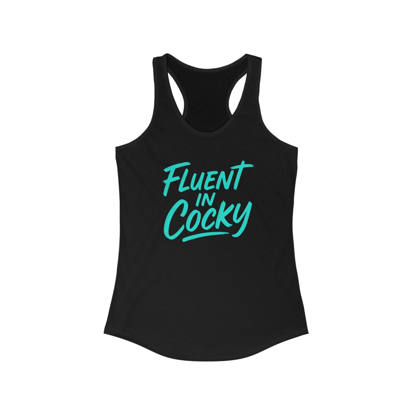 Fluent in Cocky Racerback Tank - Women's Summer Top, Casual Workout Shirt, Trendy Fitness Wear, Gifts for Her, Summer Essential