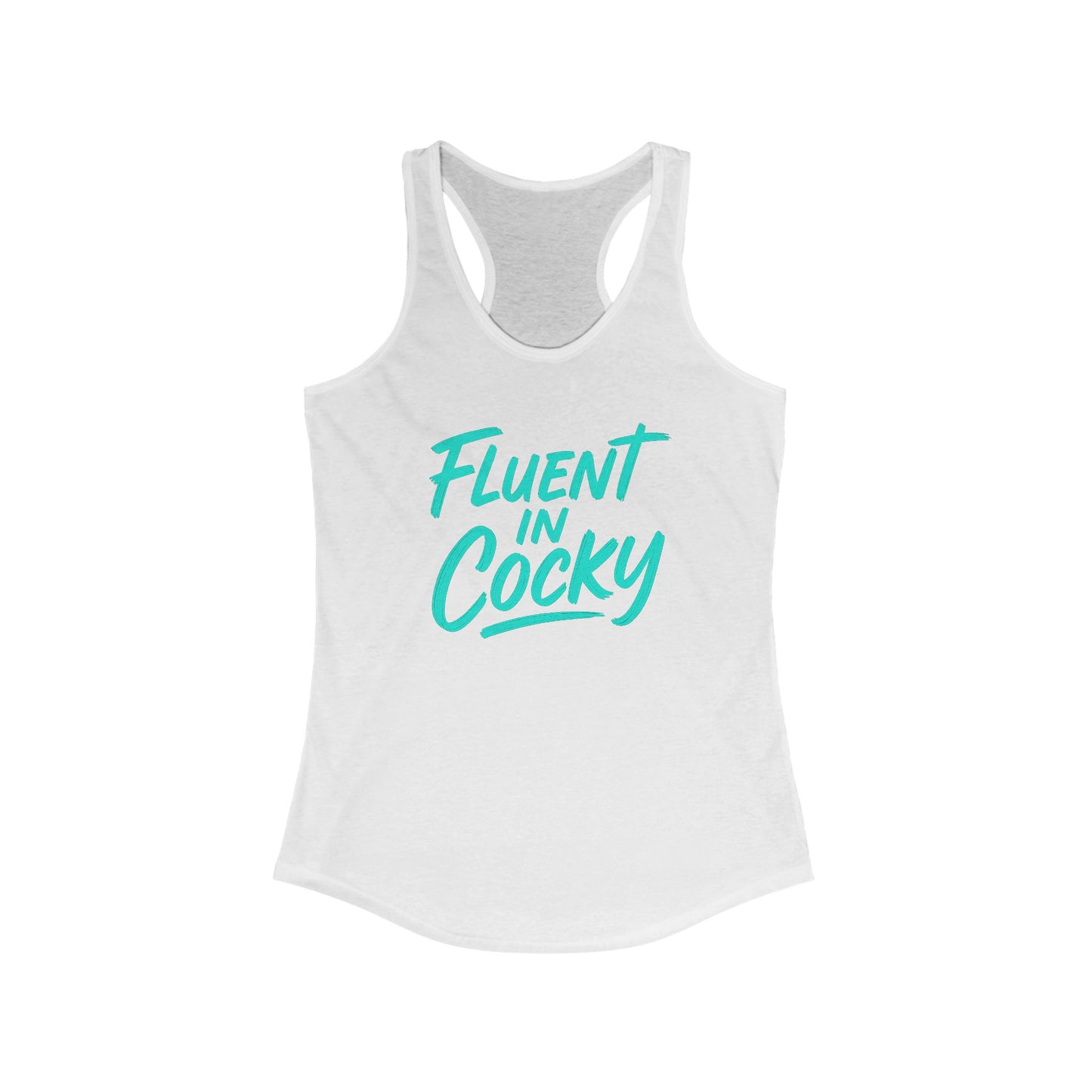 Fluent in Cocky Racerback Tank - Women's Summer Top, Casual Workout Shirt, Trendy Fitness Wear, Gifts for Her, Summer Essential
