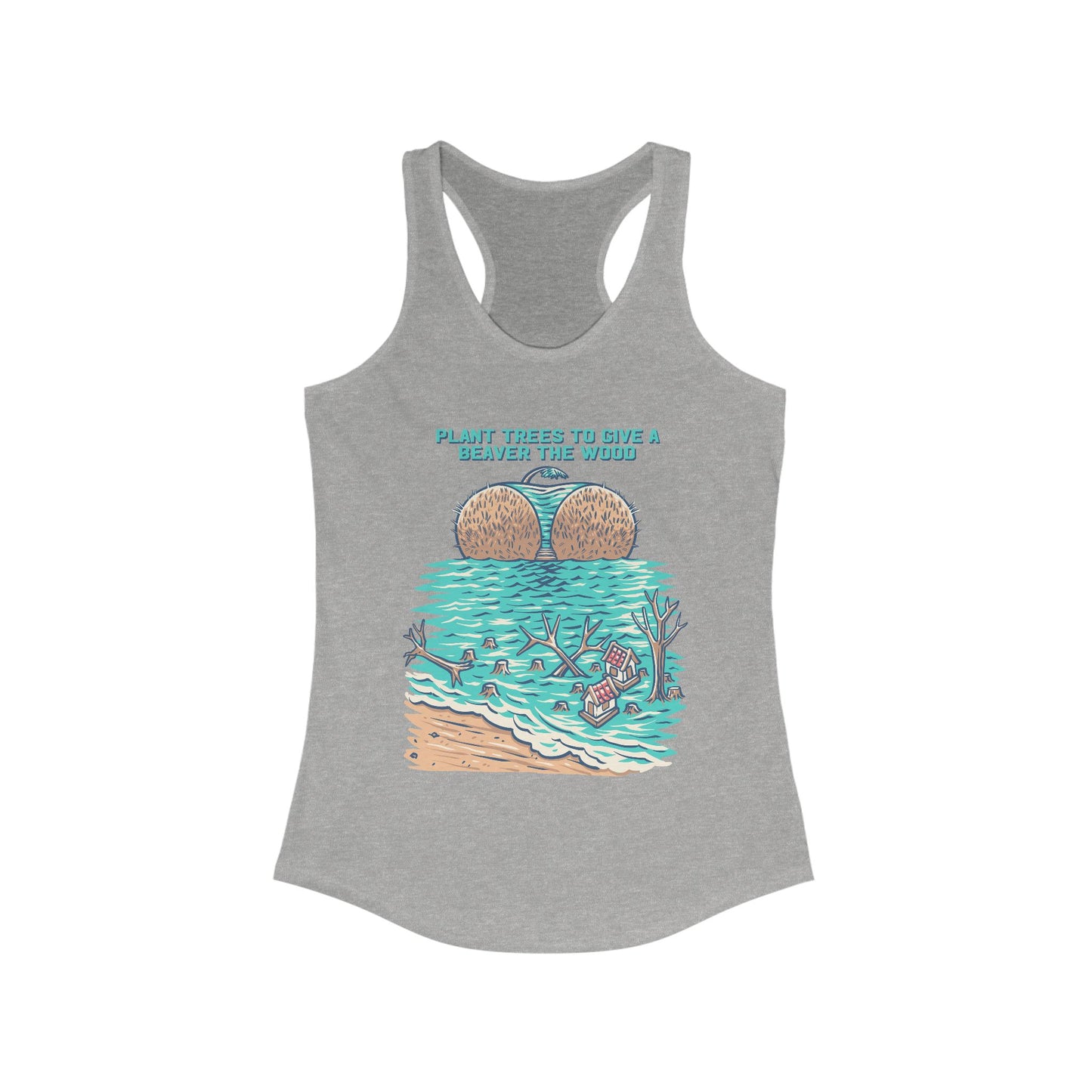 Eco-Friendly Women's Racerback Tank - Plant Trees Vibe, Summer Wear, Beach Days, Gifts for Nature Lovers