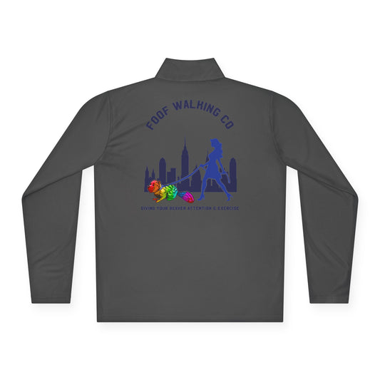 Urban Dog Walking Pullover, Unisex Quarter-Zip Sweatshirt for Pet Lovers, Ideal for Outdoor Adventures, Gifts for Dog Owners