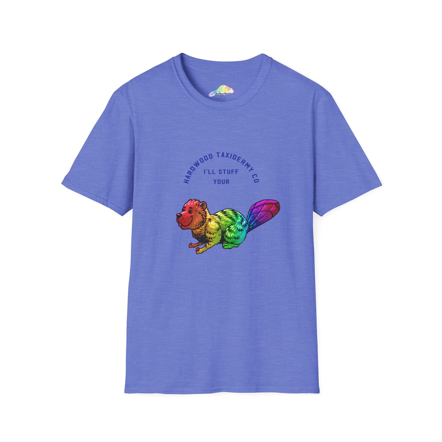 Rainbow Beaver Unisex Softstyle T-Shirt, Cute Animal Tee, Eco-Friendly Gift, Quirky Apparel, Fun Shirt for All Ages
