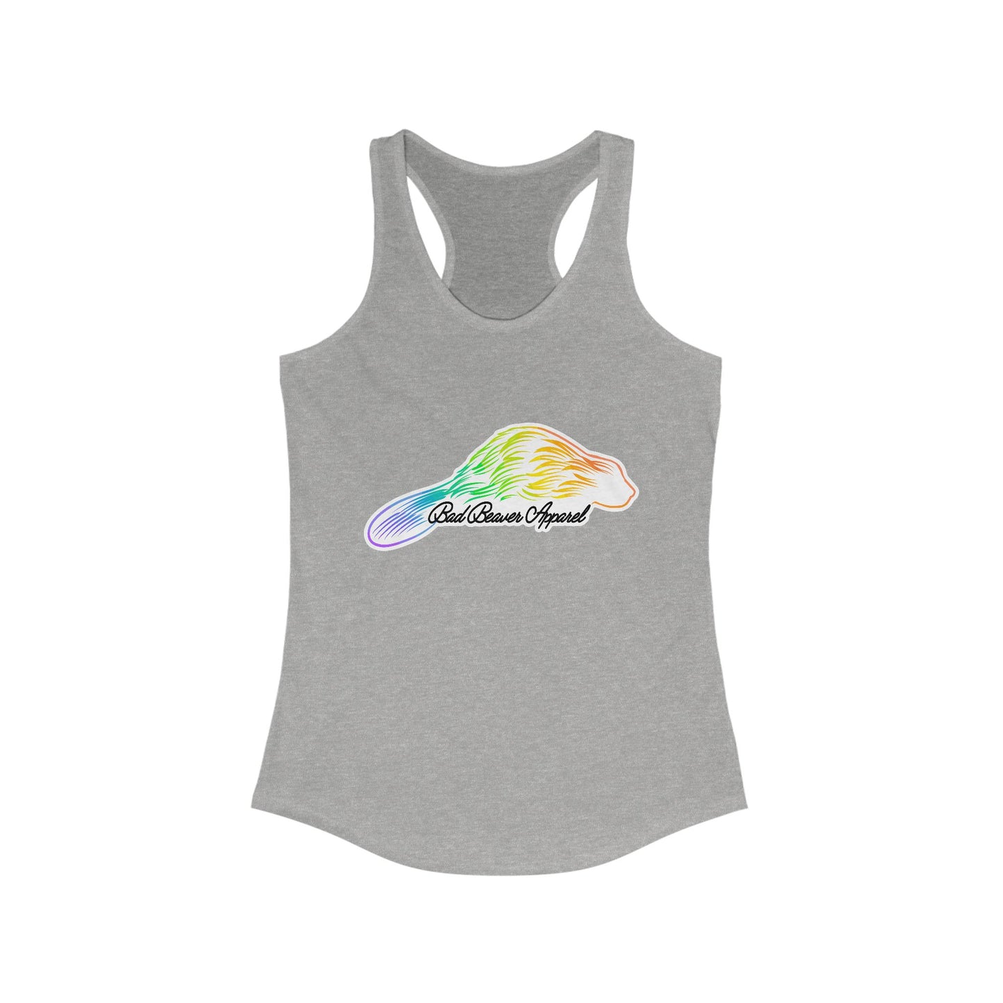 Rainbow Graphic Women's Racerback Tank, LGBTQ+ Pride Top, Summer Activewear, Fitness Apparel, Cute Casual Wear