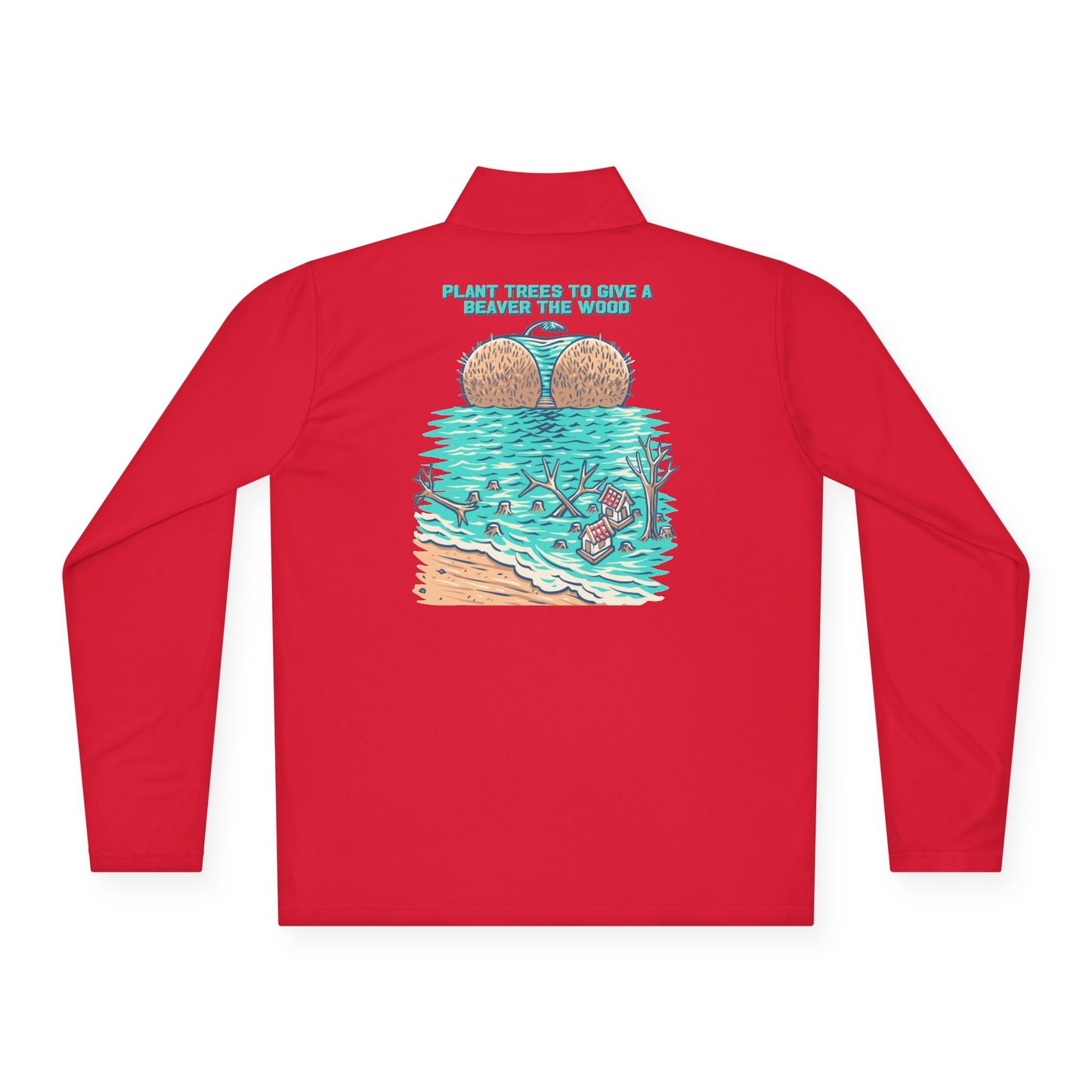 Whimsical Beach-Themed Unisex Quarter-Zip Pullover | Perfect for Holidays, Outdoor Adventures, Casual Outings, Gift Ideas, Summer Fun