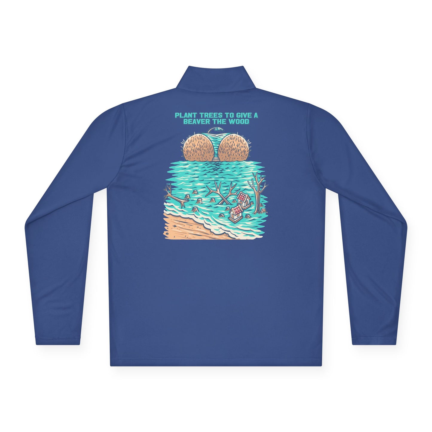 Whimsical Beach-Themed Unisex Quarter-Zip Pullover | Perfect for Holidays, Outdoor Adventures, Casual Outings, Gift Ideas, Summer Fun