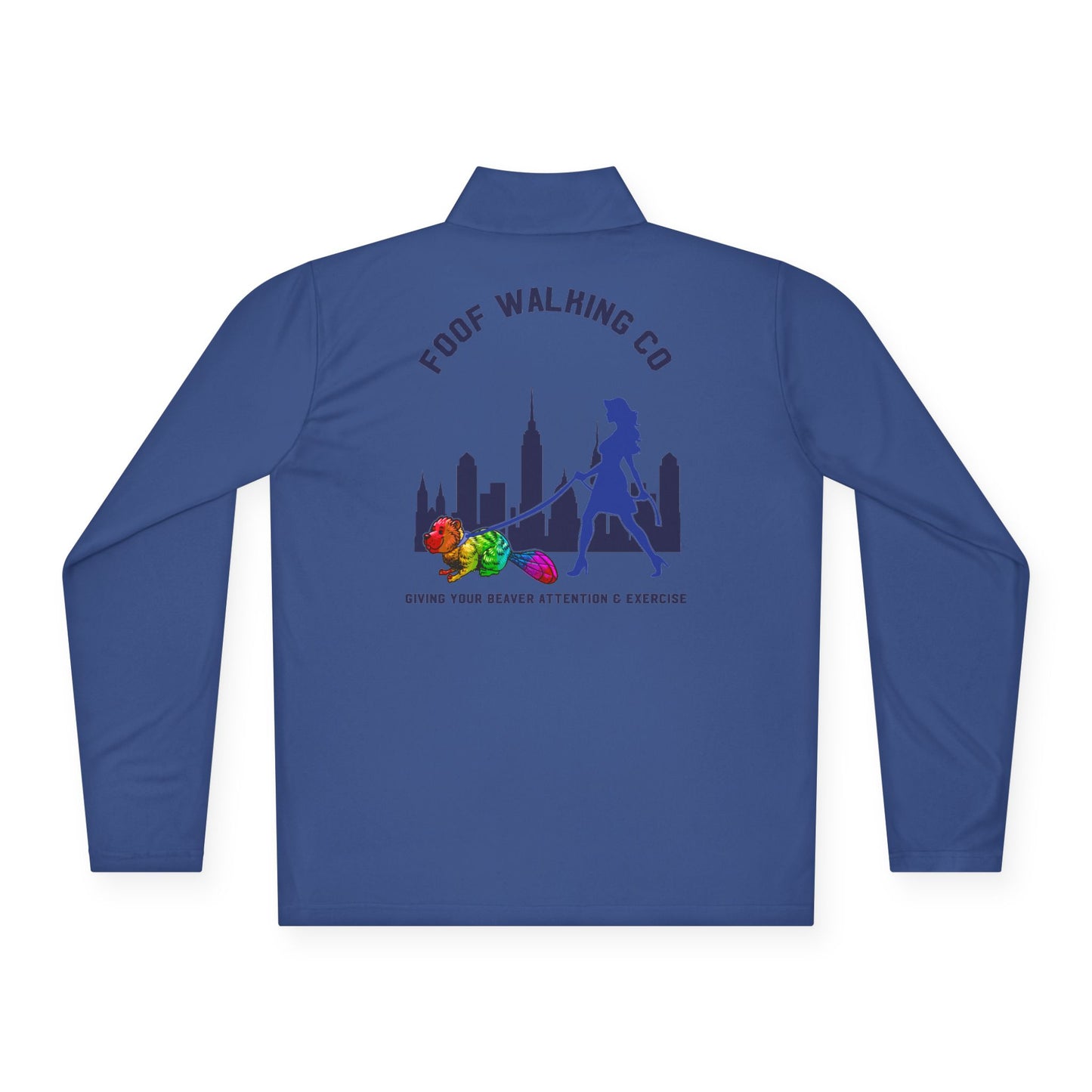 Urban Dog Walking Pullover, Unisex Quarter-Zip Sweatshirt for Pet Lovers, Ideal for Outdoor Adventures, Gifts for Dog Owners