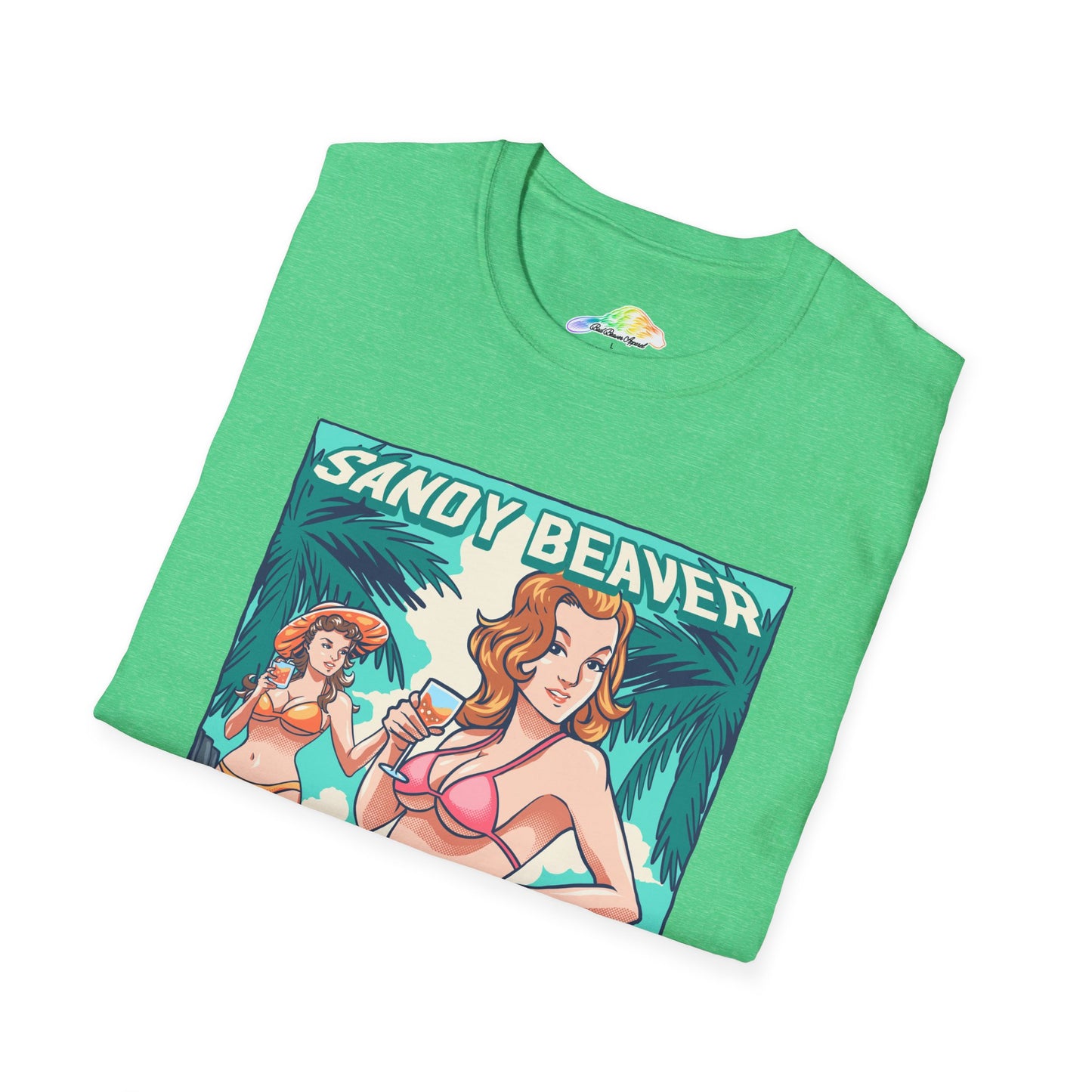 Sandy Beaver Resort Graphic T-Shirt, Beach Vacation Tee, Summer Fun Shirt, Gift for Beach Lovers, Retro Style T-Shirt, Casual Summer Wear