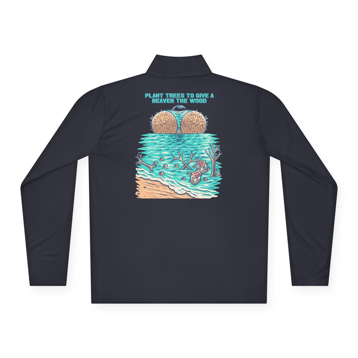 Whimsical Beach-Themed Unisex Quarter-Zip Pullover | Perfect for Holidays, Outdoor Adventures, Casual Outings, Gift Ideas, Summer Fun