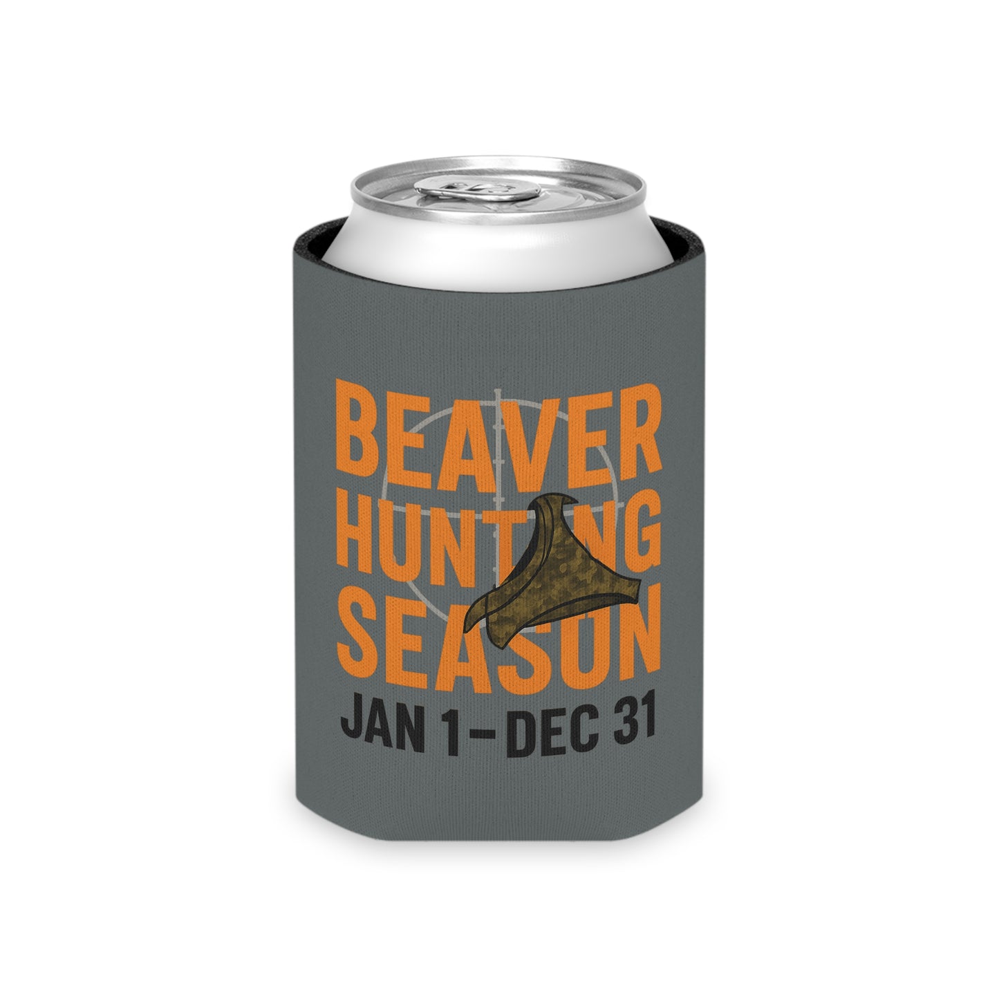 Beaver Hunting Can Cooler, Fun Outdoor Drink Holder, Gift for Hunters, Camping Accessories, Summer BBQ Party Favor, Unique Beverage Sleeve