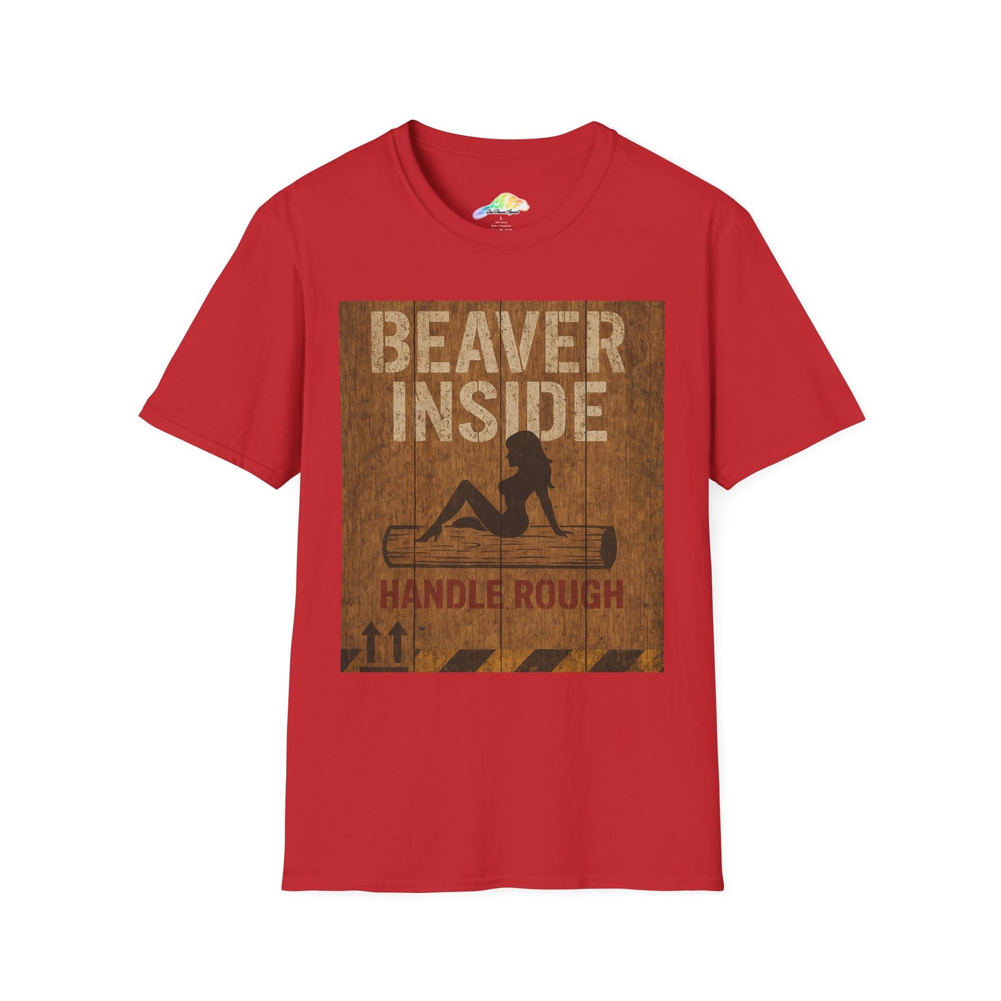 Beaver Inside Unisex Softstyle T-Shirt, Fun Casual Tee, Gift for Outdoors Lovers, Party Wear, Humorous Graphic Shirt, Unique Statement Tee