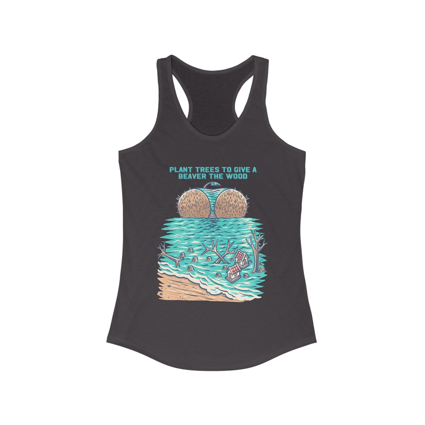 Eco-Friendly Women's Racerback Tank - Plant Trees Vibe, Summer Wear, Beach Days, Gifts for Nature Lovers