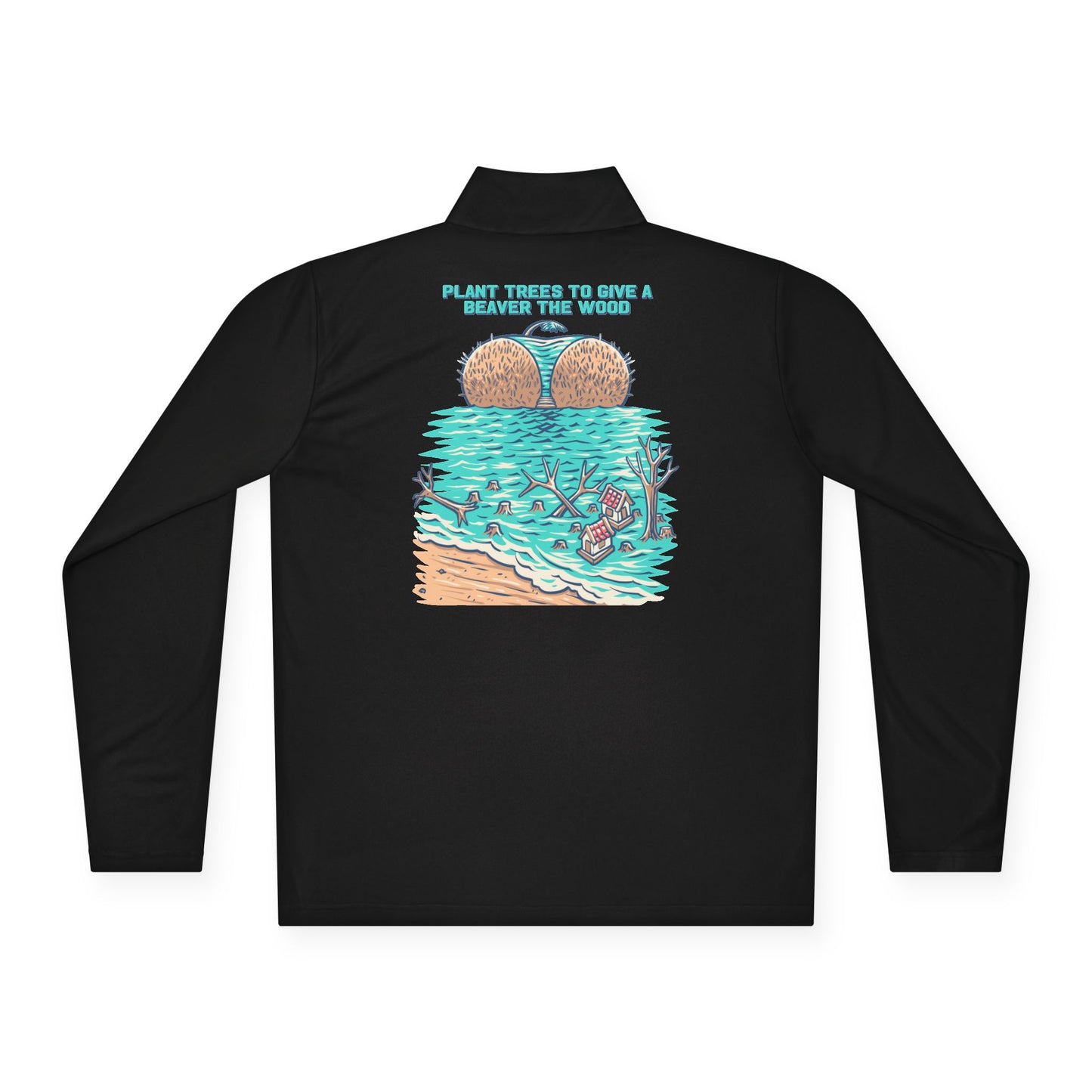 Whimsical Beach-Themed Unisex Quarter-Zip Pullover | Perfect for Holidays, Outdoor Adventures, Casual Outings, Gift Ideas, Summer Fun